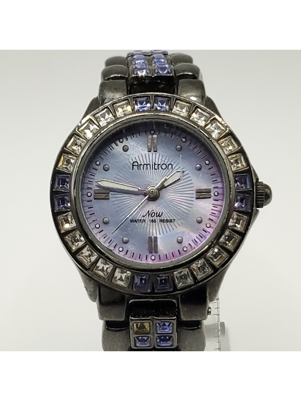 Armitron Now Purple/Black Watch Women 26mm New Battery
